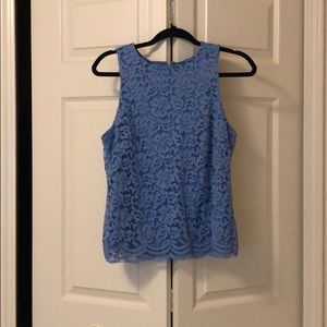 Blue lace tank top